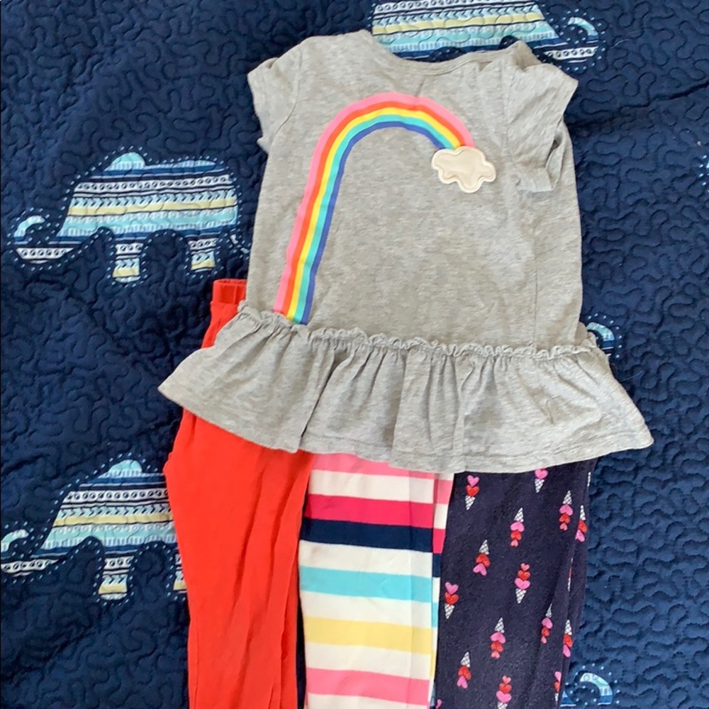 3T bundle 1 shirt, 3 pairs leggings